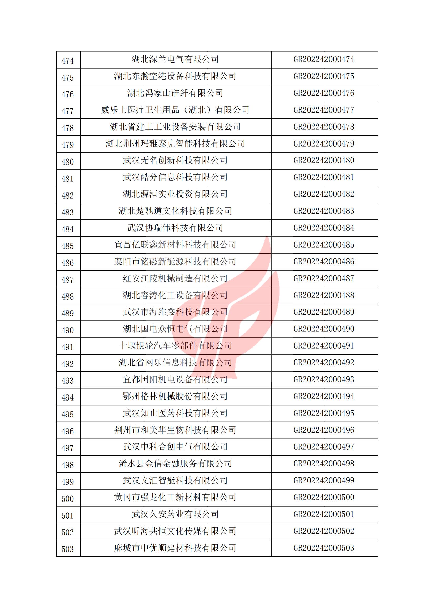 湖北省认定机构2022年认定的第一批高新技术企业备案名单_16